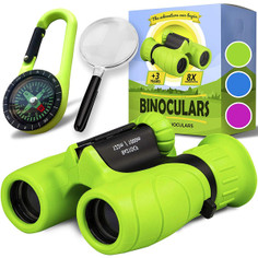 Binoculars for Kids, Set with Magnifying Glass And Compass (Green) product